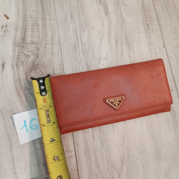 PRADA Orange plain long wallet for women - Picture 14 of 14